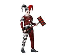 Atosa déguisement arlequin halloween robe avec chapeau rouge garçon 3 a 4 años