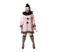 Atosa Déguisement clown Halloween robe blanche pour femme adulte M