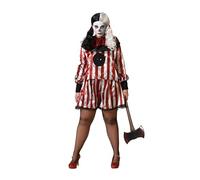 Atosa déguisement clown halloween t-shirt rouge avec pantalon adulte femme XXL