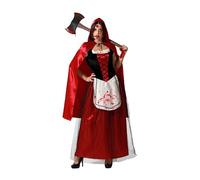 ATOSA | Déguisement de Chaperon Rouge Sanglant Adulte Femmes|Grand méchant loup|Déguisements d’histoires pour Halloween|Comprend une robe longue, une cape, une ceinture | Confortable et original | XXL