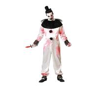 Atosa Déguisement clown Halloween – combinaison blanche avec col – Adulte Homme M