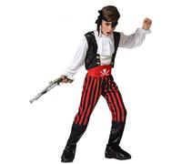Atosa Déguisement pirate pantalon rayé noir et rouge enfant garçon 5-6 ans
