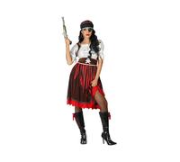 déguisement femme pirate rouge & brun taille xxl