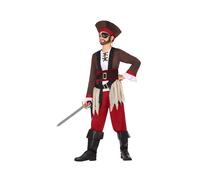 BigBuy Outdoor Déguisement Pirate des Caraïbes Veste, pantalon bordeaux, tricorne Garçon 11 ans