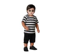 Atosa | Déguisement fantôme pour bébé garçon | Déguisements de voleur pour Halloween, Carnaval, Soirées à thème| Comprend un t-shirt rayé et un pantalon noir | Confortable et original | 6-12 mois
