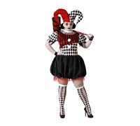Atosa – Costume femme Arlequin sinistre – Noir XL Enfants