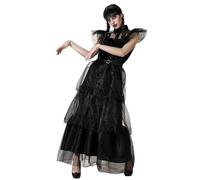 Atosa Déguisement Femme Mercredi, Noir