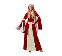 Atosa Déguisement Femme Princesse Médiévale Rouge Taille M/L avec accessoire cheveux