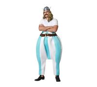 Déguisement Homme Gros Gaulois Bleu - Atosa - Costume De Dessin Animé - Pantalon Et Tee-Shirt - Intérieur Multicolore