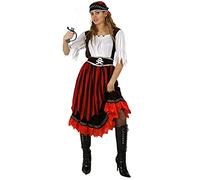 Atosa Déguisement pirate à rayures rouges et noires femme - Coloré - M/L