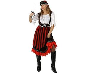Atosa Déguisement pirate à rayures rouges et noires femme - Coloré - M/L