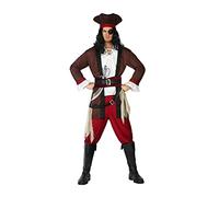 ATOSA | Déguisement Pirate Homme Adulte Marron | Costume complet de corsaire avec chapeau, veste, pantalon et ceintures | Inspiré par Barbe Noire | Parfait pour le carnaval et les fêtes à thème | XXL