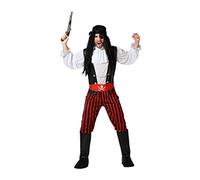 ATOSA déguisement pirate pantalon rayé noir et rouge homme adulte M