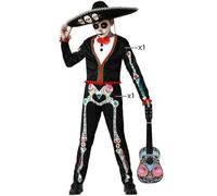 ATOSA déguisement squelette mariachi mexicain pour enfant 7 a 9 años