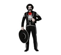 ATOSA déguisement squelette mexicain noir avec veste homme adulte XL