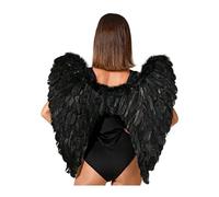 Atosa Grandes Ailes Plumes Noires d'Ange Adulte