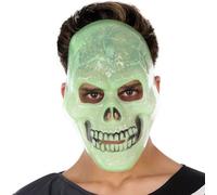 Atosa Halloween Masque 17x26 Cm Fluorescent Crâne Vert Vert One Size