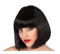 ATOSA perruque brune courte lisse à frange