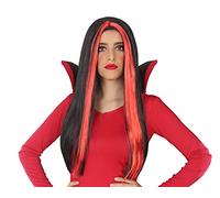 ATOSA perruque longue lisse halloween 60cm rouge