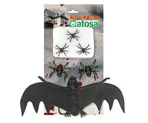 ATOSA sachet décoration halloween toile d'araignée chauve-souris