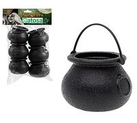 ATOSA set 6 pot sorcières (28*18 cm) noirs