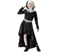 ATOSA | Wicked Cruella de Vil Déguisement pour Fille | Élégante robe noire avec fourrure animale | Mode Vintage | Pour le carnaval, l’Halloween et les fêtes à thème | Look dalmatien | 1-12 ans