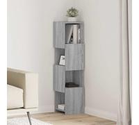 Atosonza Armoire d'angle - 25,5 x 25 x 102 cm - En bois Sonoma gris - Commode de rangement pour salon, chambre à coucher, bureau, couloir et cuisine - Verrouillable - Peu encombrant - Design moderne
