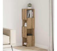 Atosonza Armoire d'angle 25,5 x 25 x 102 cm en chêne Artisan avec 4 étagères de rangement Commode pour salon, chambre à coucher, bureau et couloir, verrouillable, robuste, design moderne