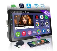 ATOTOEXCEL A6PF 8cœurs 2G+32G Autoradio 2 DIN Android, 7 Pouces CarPlay sans Fil & Android Auto CarPlay sans Fil, WiFi/BT/USB Tethering Internet, Double Bluetooth, 36-B EQ DSP & Ampli,GPS, A6G2C7PF