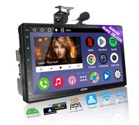ATOTOEXCEL A6PF Autoradio 2 DIN Android, 7 pouces Écran Tactile Récepteurs multimédia Équipé d'une Caméra de Recul, Carplay sans Fil et Android Auto, 2G+32G, 2 Bluetooth, WiFi/BT/USB Tethering, HD LRV