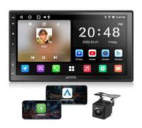ATOTOZONE Autoradio 2 Din Android, CarPlay et Android Auto sans Fil, 7 Pouces Radio Voiture écran avec GPS Navi, Wi-FI/BT/USB, 24 EQ&DSP, Mirror Link, HD LRV, Caméra de Recul, A5LG2B7T-S01