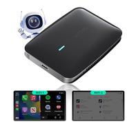 ATOTOZONE CB4 CarPlay AI Box, 2025 Adaptateur sans Fil CarPlay & Android Auto Compatible avec et Youtube, AI DriveChat, Double Buetooth, Double Wi-FI, 4G+32G, Noir