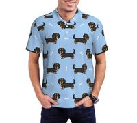 ATOurDealss Chemise de golf hawaïenne à manches courtes avec imprimé teckel pour homme, taille XL, multicolore, XXL