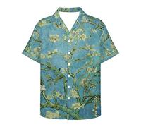 ATOurDealss Chemise hawaïenne décontractée pour homme avec boutons et col cuba 3XL, Amandier en fleurs, S