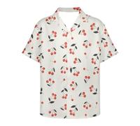 ATOurDealss Chemise hawaïenne décontractée pour homme avec boutons et col cuba 3XL, cerise, L