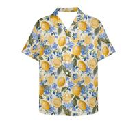 ATOurDealss Chemise hawaïenne décontractée pour homme avec boutons et col cuba 3XL, citron, M