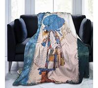 ATOurDealss Holly Hobbie Couverture en micro-polaire ultra douce sur le thème de la bande Couverture de lit confortable en flanelle 203 x 152 cm