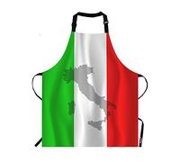ATOurDealss Tablier drapeau italien, le contour du territoire italien est imprimé sur le tablier du drapeau, tablier à col réglable pour homme et femme, adapté pour la cuisine, la serveuse, le chef,