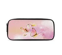ATOurDealss Trousse à crayons avec imprimé papillon pour enfants, filles, garçons, fournitures scolaires, trousse à crayons grande capacité, papillon rose, Taille unique, Trousse à crayons