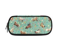 ATOurDealss Trousse à crayons de grande capacité avec imprimé chatons d'amour pour garçons et filles, Cheval floral., Taille unique, Trousse à crayons