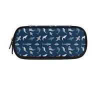 ATOurDealss Trousse à crayons de grande capacité avec imprimé chatons d'amour pour garçons et filles, Requin bleu, Taille unique, Trousse à crayons