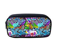 ATOurDealss Trousse à crayons graffiti pour enfants, trousse de maquillage, trousse à crayons avec fermeture éclair, Graffiti, Taille unique, Trousse à crayons