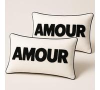 Atout Ciel 59077 Coussin décoratif, Ecru, Lot de 2