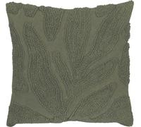 Atout Ciel Coussin Garni tufté Feuillage, 45x45cm, Kaki