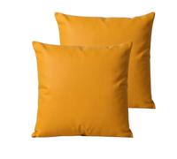 Atout Ciel Coussins Garnis Bicolores en Coton 40x40cm, Bleu Canard/Jaune Moutarde, Lot de 2