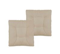 Atout Ciel Lot de 2 Coussins d'assise matelassés pour canapé d'extérieur, en Tissu déperlant 60x60cm, Beige Uni