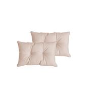 Atout Ciel Lot de 2 Coussins Garnis pour Dossier de canapé d'extérieur, en Tissu déperlant 60x40cm, Beige Uni