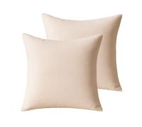 Atout Ciel Lot de 2 Coussins Garnis suédine, 45x45cm, Beige