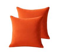 Atout Ciel Lot de 2 Coussins Garnis suédine, 45x45cm, Terracotta