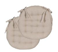 Atout Ciel Lot de 2 Galettes de Chaise Rondes Bicolores D.40cm, Taupe/Anthracite